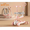 Wholesale 2 in 1foldable 3 Wheel with Seat Kids Scooter