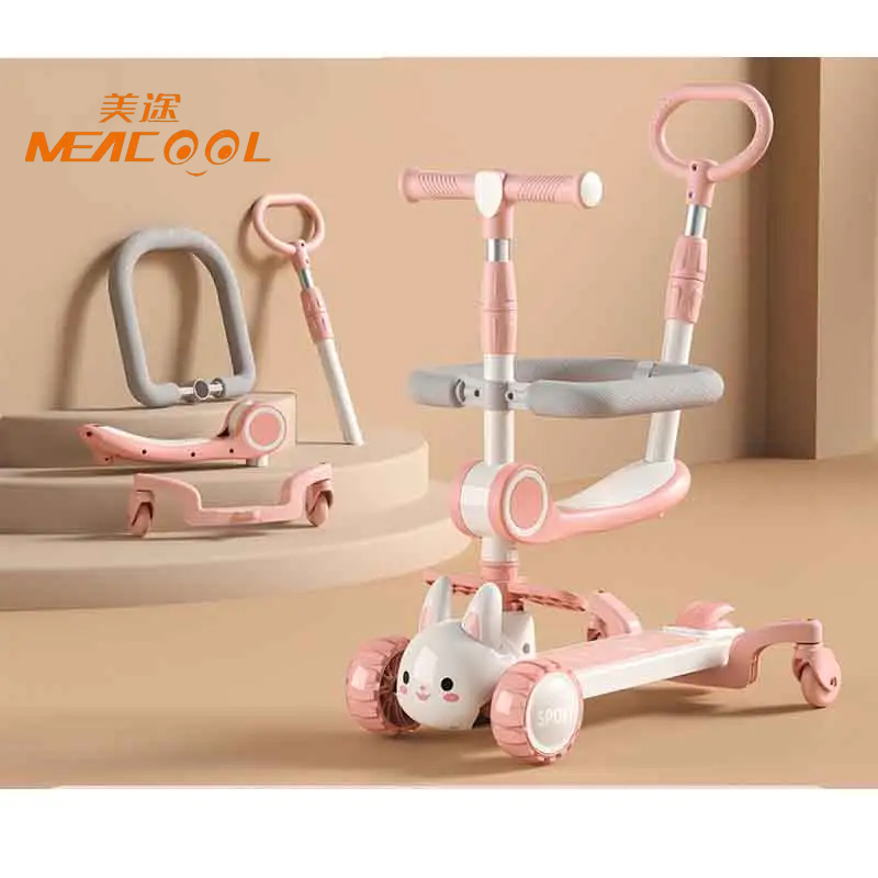 Wholesale 2 in 1foldable 3 Wheel with Seat Kids Scooter